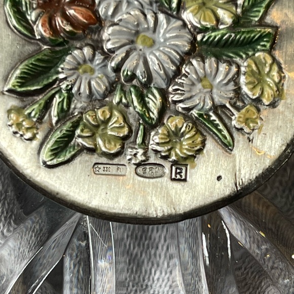 Sterling Silver & Crystal Powder Box - Picture 5 of 6